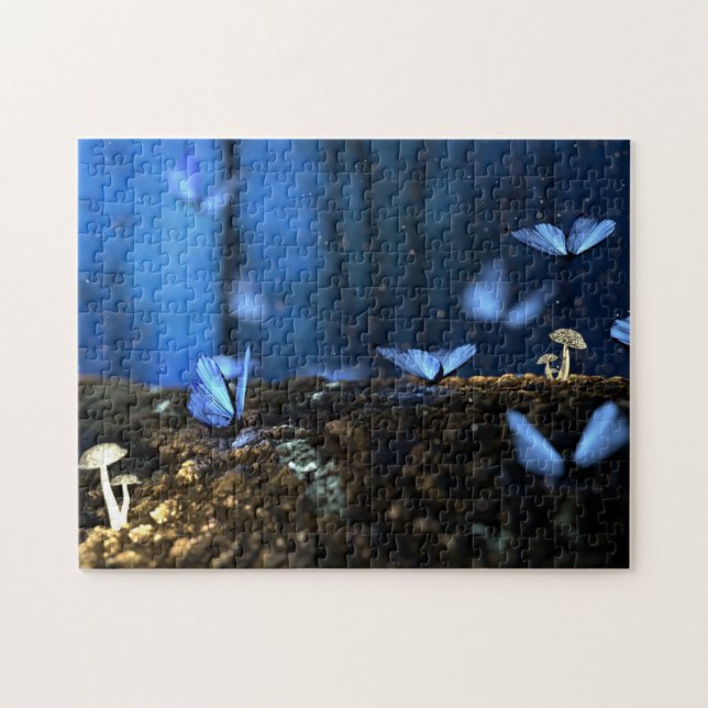 Puzzle Fairy Woods con mariposas y hongos (Horizontal)