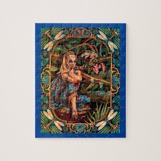 Puzzle Fairytale Elf Princess and Frog (Vertical)