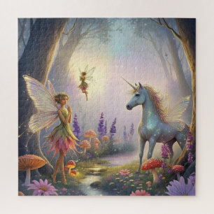 Puzzle Fairytale Selva Unicornio Árboles Fairy Mushroom