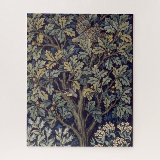 Puzzle Faisán pájaro árbol bosque William Morris (Vertical)