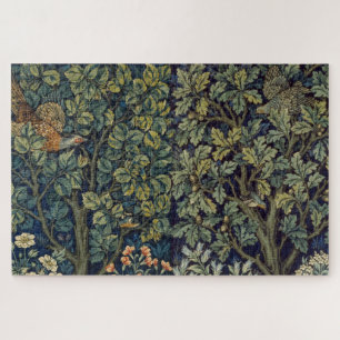 Puzzle Faisán pájaro árbol bosque William Morris
