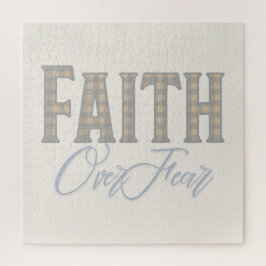 Puzzle Faith Over Fear Christian Typography Design