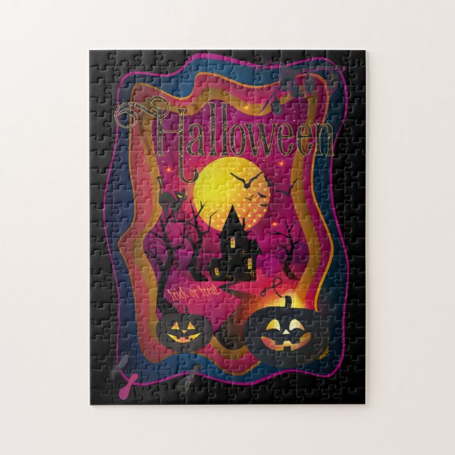 Puzzle Fall Halloween Party "truco o regalo" arte diverti (Vertical)