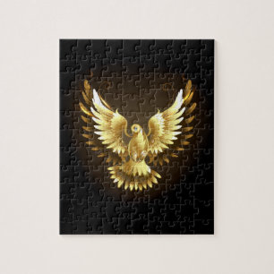 Puzzle Falsa paloma de paz del Relieve metalizado dorado 