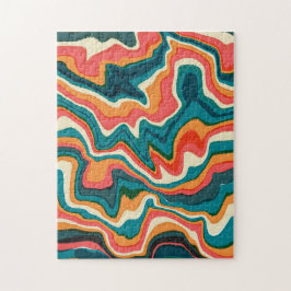 Puzzle Falso Abstracto de Colorida Marble Swirl Ebru