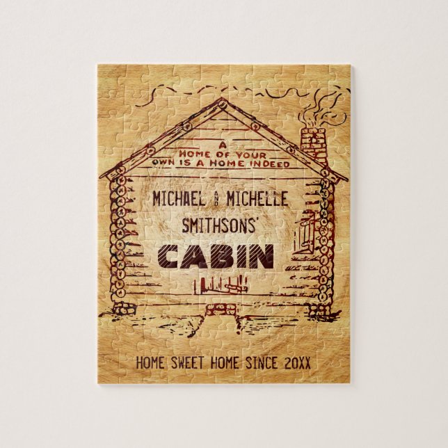 Puzzle Falso vintage de madera conocido personalizado (Vertical)