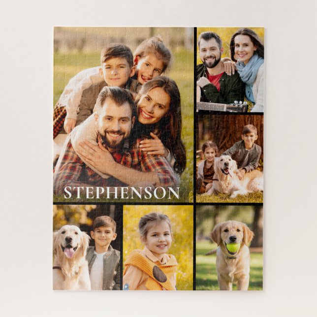 Puzzle Familia 6 Collage de fotos Minimalista simple (Vertical)