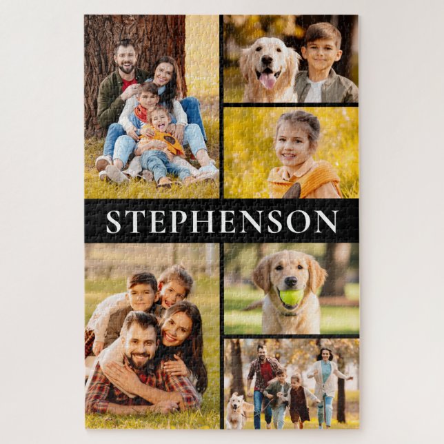 Puzzle Familia 6 Collage de fotos Mínimo Simple (Vertical)