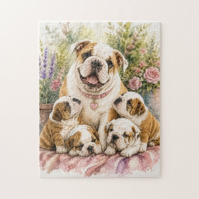 PUZZLE FAMILIA BULLDOG INGLÉS (Vertical)