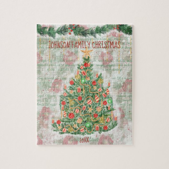 Puzzle Familia de árboles navideños virgen diversión vísp (Vertical)