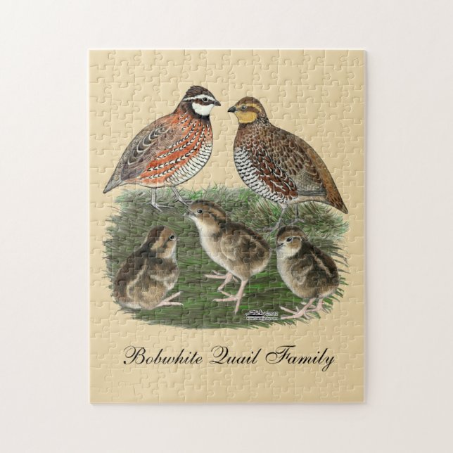 Puzzle Familia de codornices Bobwhite (Vertical)