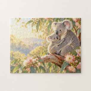 Puzzle Familia de Koalas Arte de la Naturaleza con Eucali