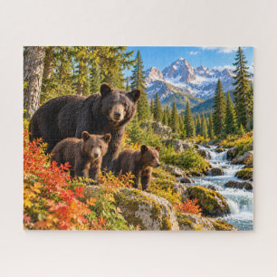 Puzzle Familia de osos de montaña
