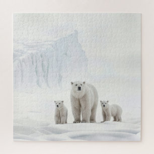 Puzzle Familia De Osos Polares En Hielo