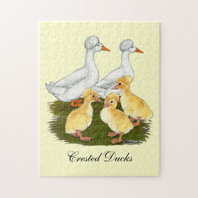 Puzzle Familia de patos crestados (Vertical)