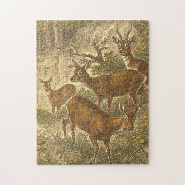 Puzzle Familia de Roe - Deers en un bosque (Vertical)