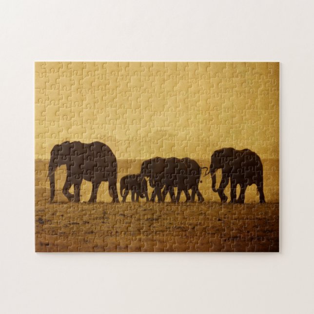 Puzzle Familia del elefante (Horizontal)