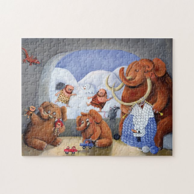 Puzzle Familia del mamut lanoso en edad de hielo (Horizontal)