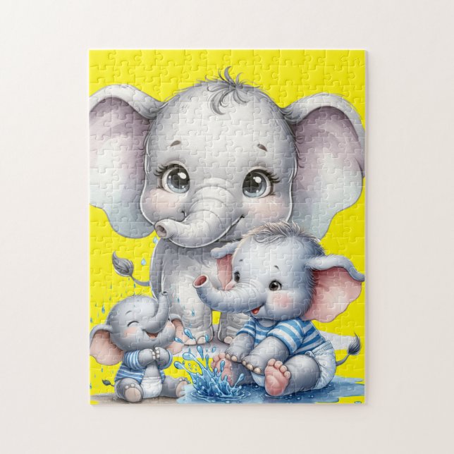 Puzzle Familia elefante (Vertical)