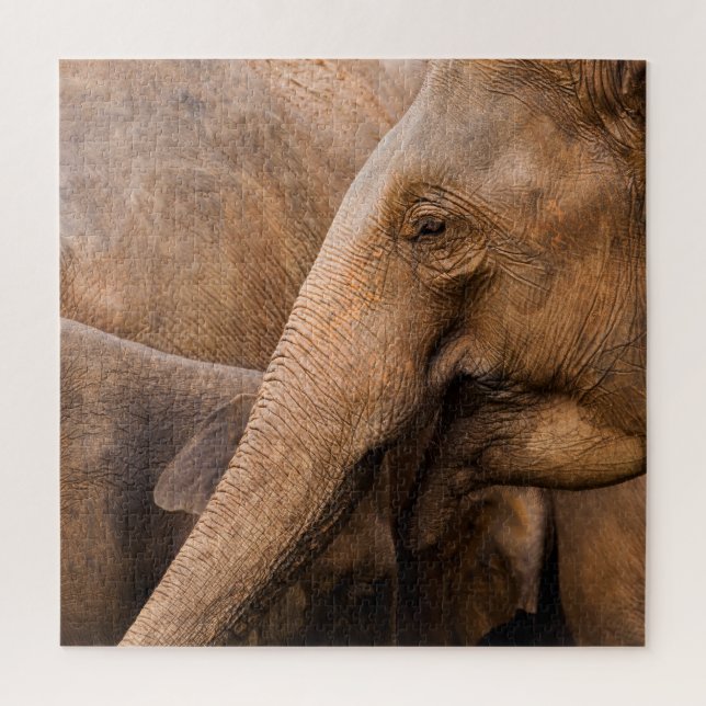 Puzzle Familia Elefante: Vida silvestre majestuosa (Vertical)