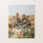 Puzzle Familia Es Para Siempre Un Tejido De Foto<br><div class="desc">Family Is Forever Photo Jigsaw Puzzle es un gran regalo para tu familia. Simplemente cambie la foto (mejor si la parte inferior es oscura) y luego edite los detalles.</div>