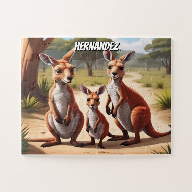 Puzzle Familia feliz de Joey personalizada (Horizontal)