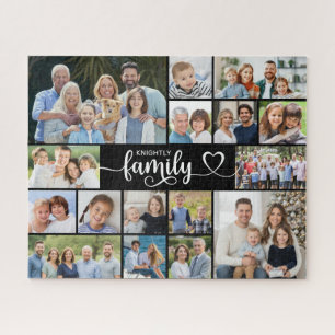 Puzzle FAMILIA moderna 16 Collage de fotos Script Heart