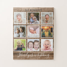 Puzzle Familia Rustic Wood 9 Collage de fotos