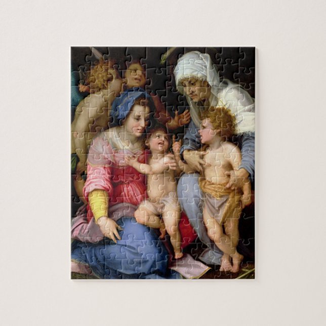 Puzzle Familia santa con los ángeles, c.1515-16 (aceite (Vertical)