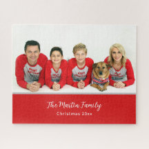 Family Photo Christmas Pajamas Personalized Red