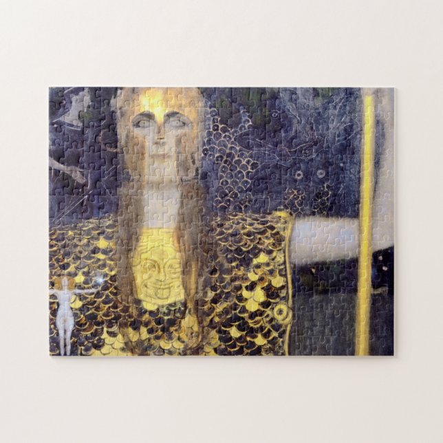 Puzzle Famoso cuadro de Pallas Athena de Gustav Klimt (Horizontal)