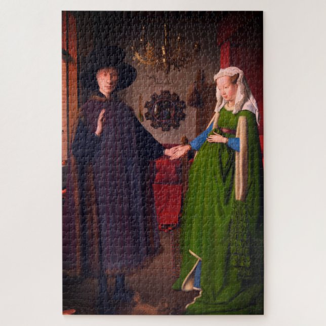 Puzzle Famoso Jan Van Eyck - Retrato familiar de Arnolfin (Vertical)