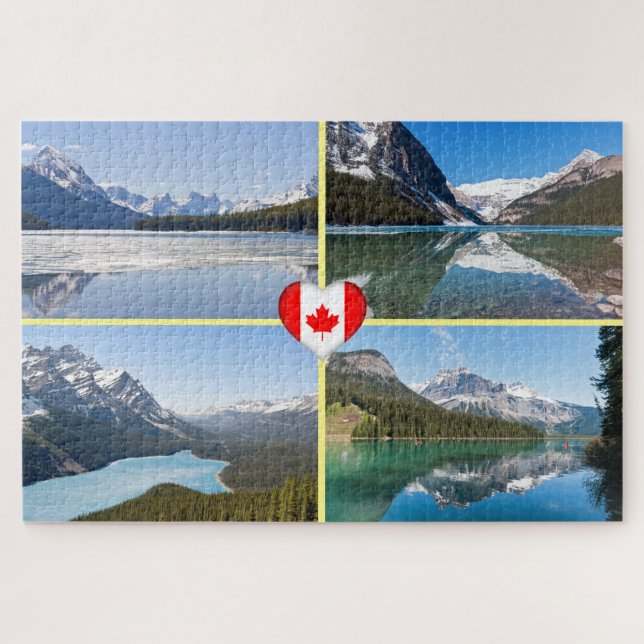 Puzzle Famosos lagos y paisajes en el oeste de Canadá (Horizontal)