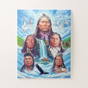 Puzzle Famosos nativos estadounidenses jefes indios pinta