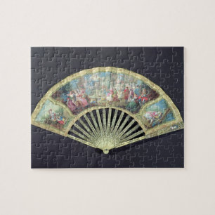 Puzzle Fan de la corte, francés, siglo XVIII (marfil y