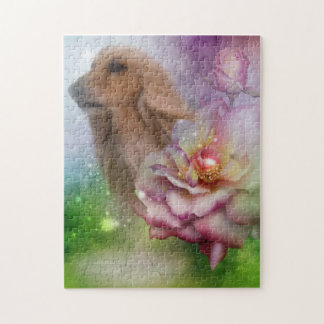 Puzzle Fantasía afgana Fantasía Flores Perro Arte