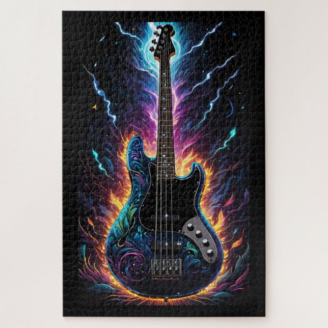 Puzzle Fantasía Basada En La Guitarra Eléctrica Del Bass (Vertical)