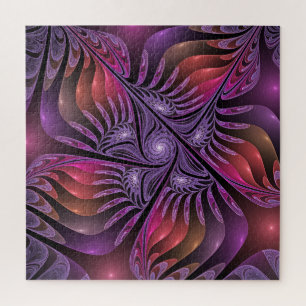Puzzle Fantasía colorida Resumen Trippy Purple Fractal