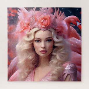 Puzzle Fantasía de belleza de flamenco rosa