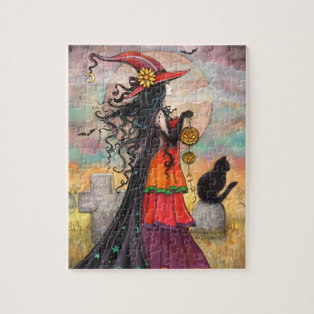 Puzzle Fantasía de bruja Halloween de Molly Harrison (Vertical)