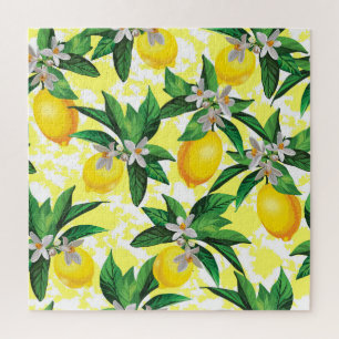 Puzzle Fantasía de limón: Patrón floral creativo