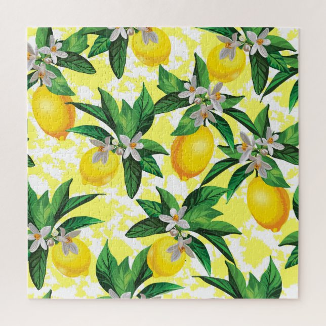Puzzle Fantasía de limón: Patrón floral creativo (Vertical)