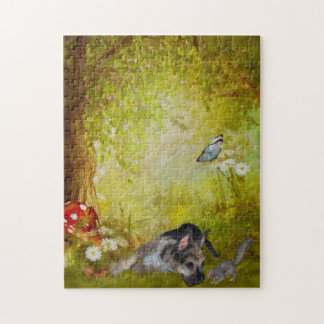 Puzzle Fantasía de pastor alemán arte de perro