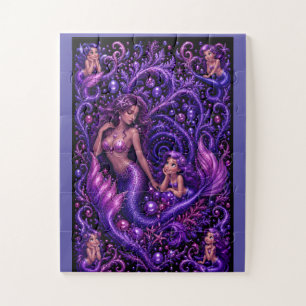 Puzzle Fantasia de Sirena Morada Duo Sueño del Océano Art