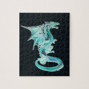 Puzzle Fantasía del Dragón de Cielo Azul Arte del Dragón