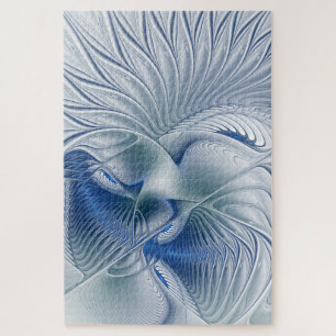 Puzzle Fantasía dinámica Resumen tonos azules arte fracta