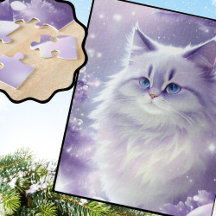 Fantasía felina mágica del invierno