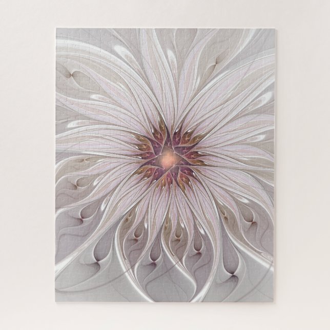 Puzzle Fantasía floral, resumen Flor pastel moderna (Vertical)