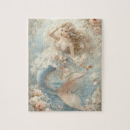 Puzzle Fantasía Floral Vintage Sirena Pasado Nostálgico