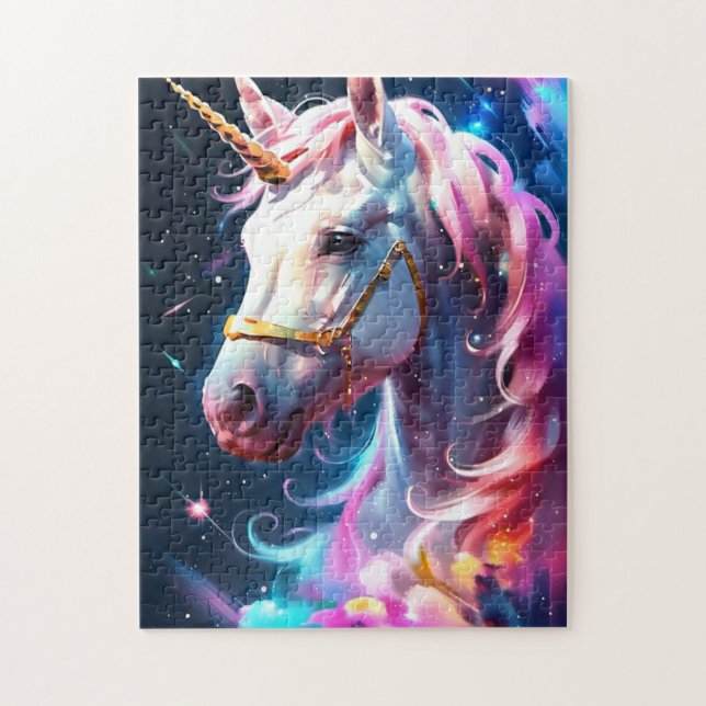 Puzzle Fantasía mágica arcoíris unicornio niños y adultos (Vertical)